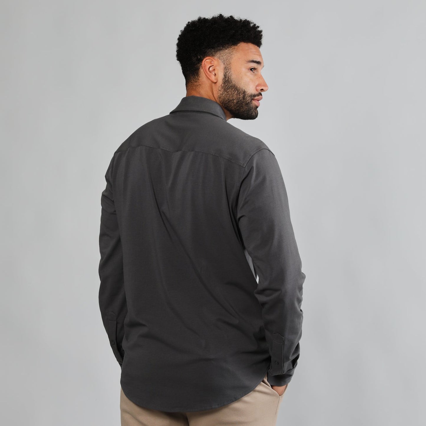 Black & Carbon Long Sleeve Knit Shirt 2-Pack