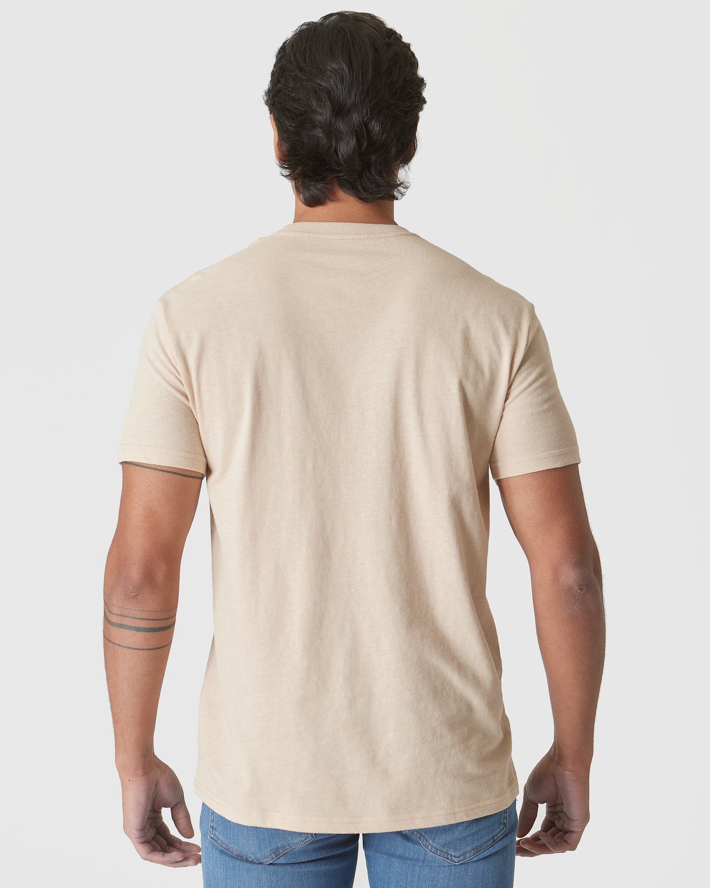 Light Camel Cream Heather Classic Crew Neck