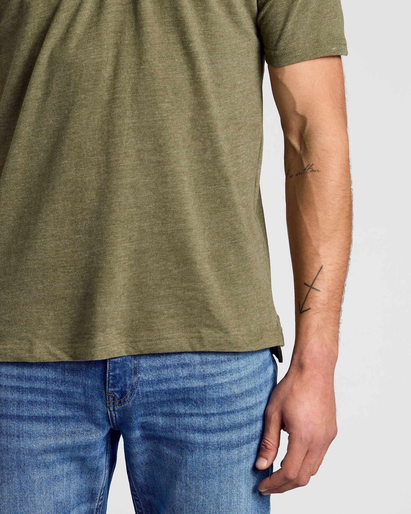Heather Military Green Short Sleeve polo