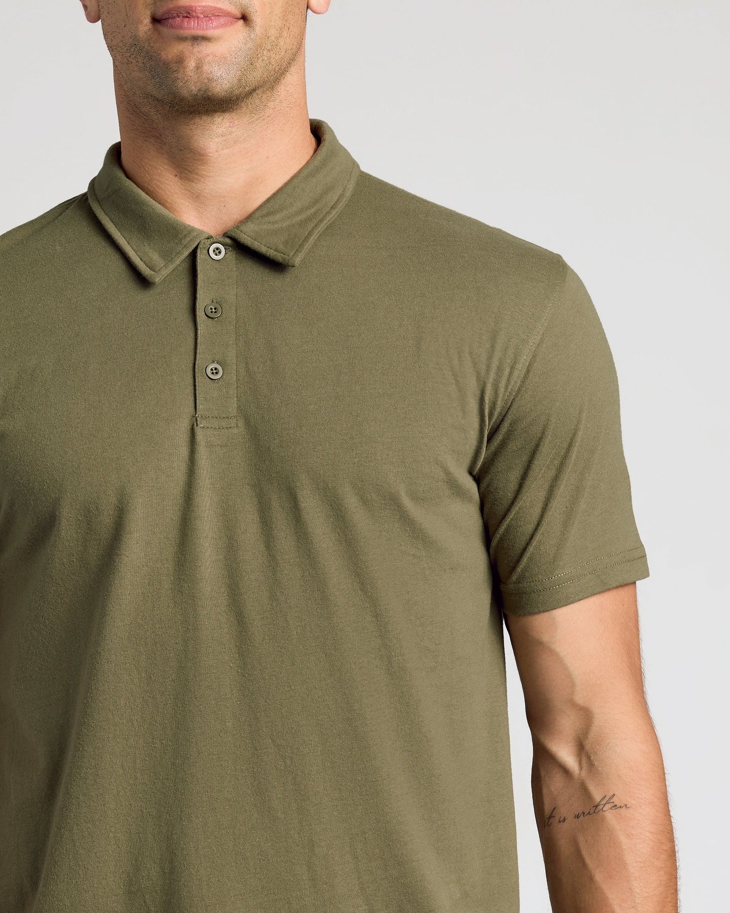 Military Green Short Sleeve Polo