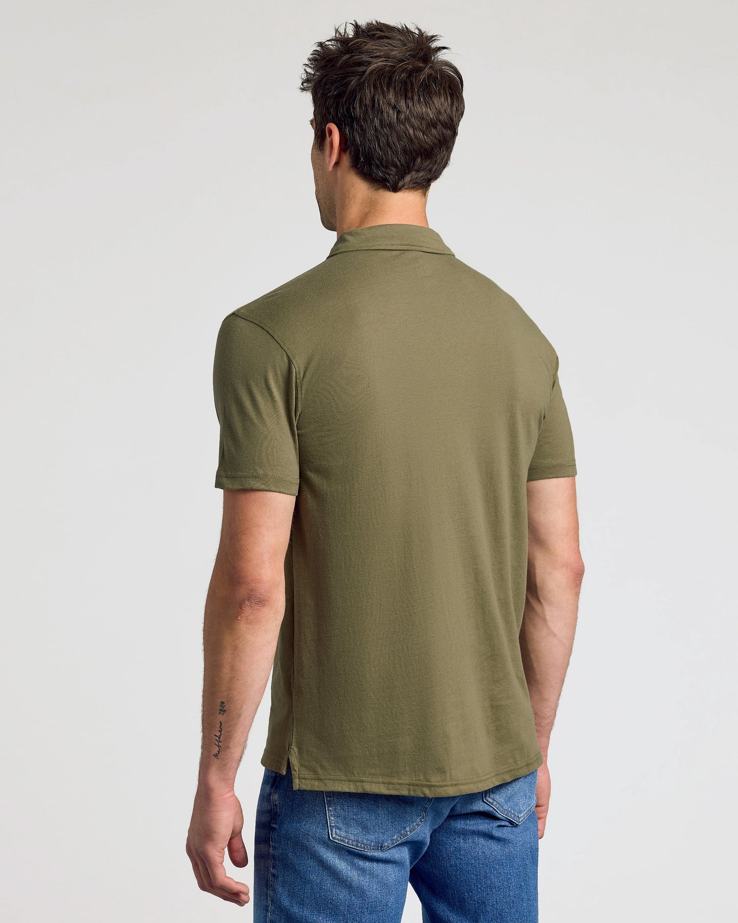 Military Green Short Sleeve Polo
