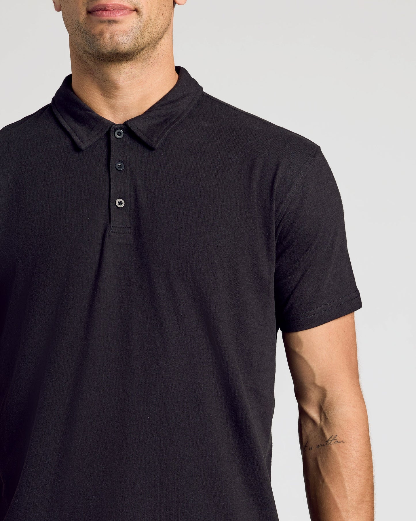 Black Short Sleeve Polo