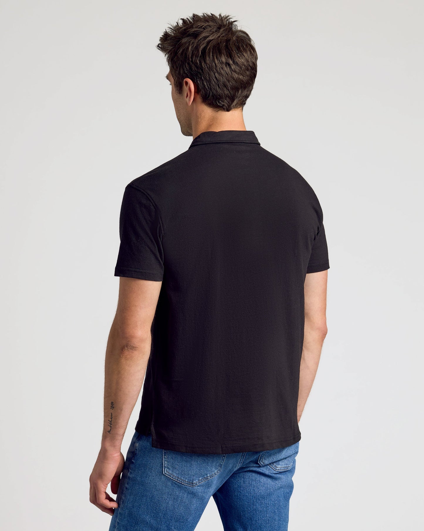 Black Short Sleeve Polo