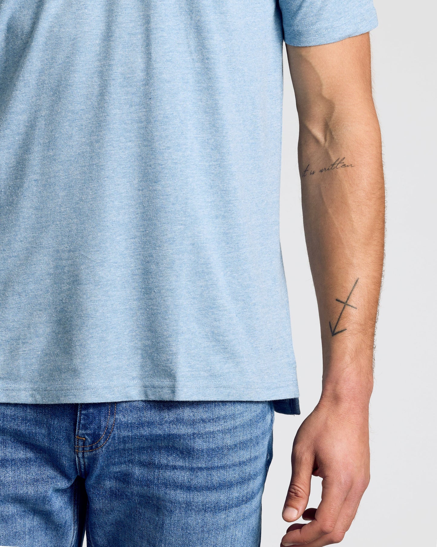 Heather Indigo Short Sleeve Polo