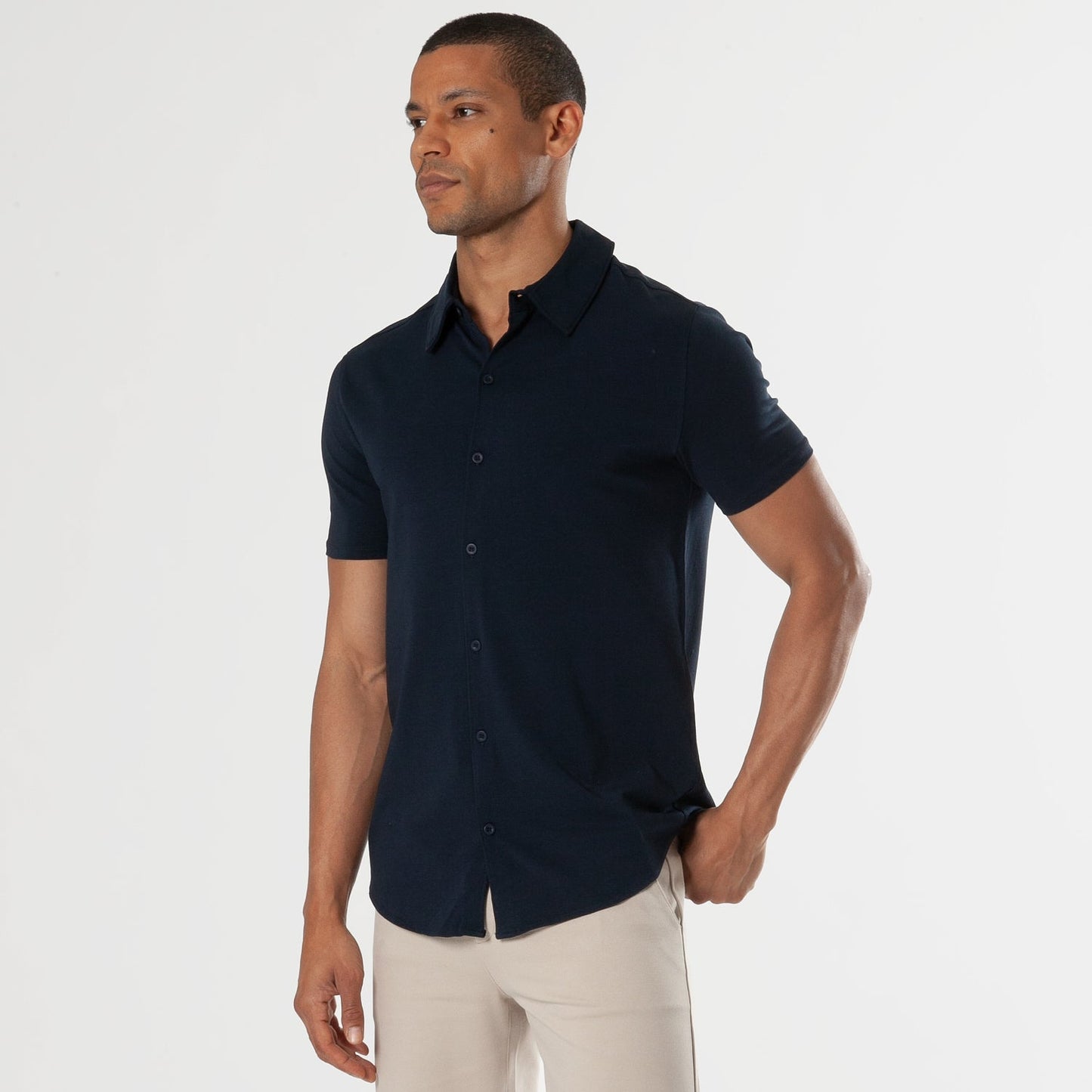 Black & Navy Short Sleeve Knit Shirt 2-Pack