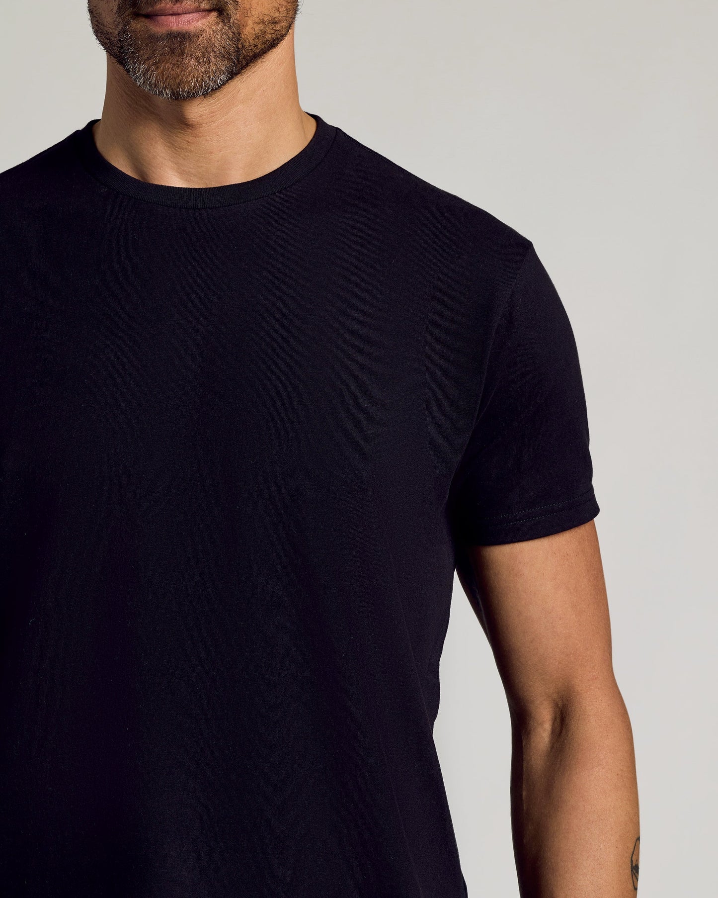 Black Curved Hem Classic Crew Neck 2-Pack