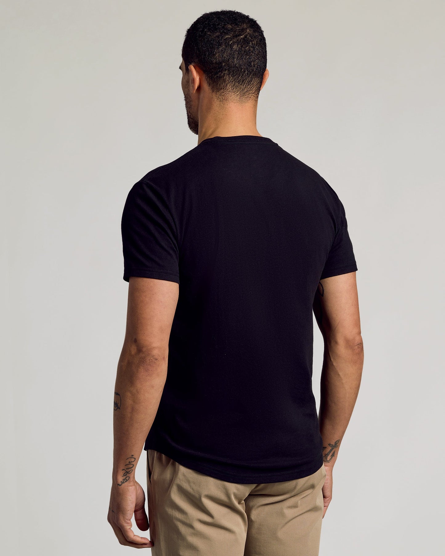 Black Curved Hem Classic Crew Neck 12-Pack