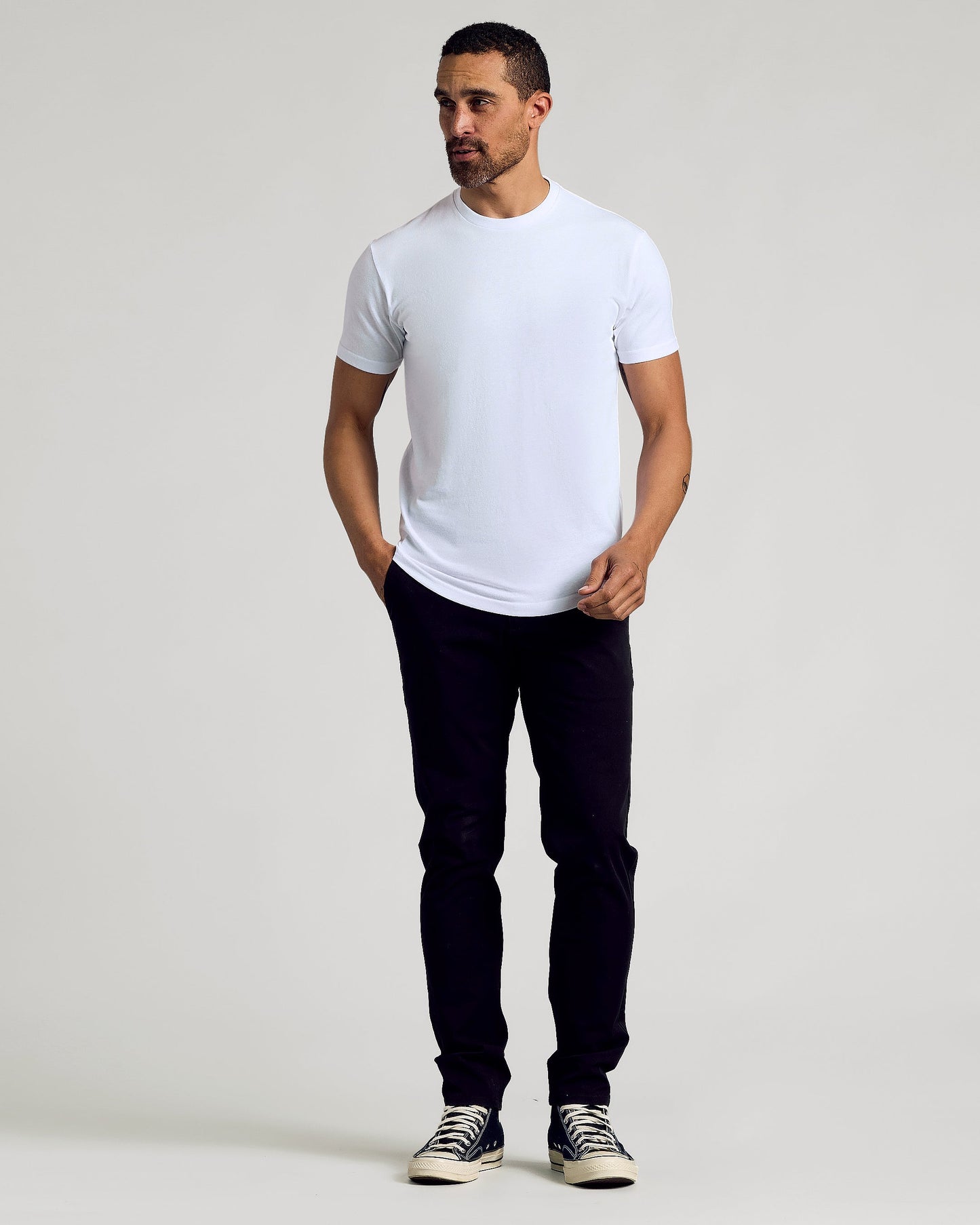 White Curved Hem Classic Crew Neck 2-Pack