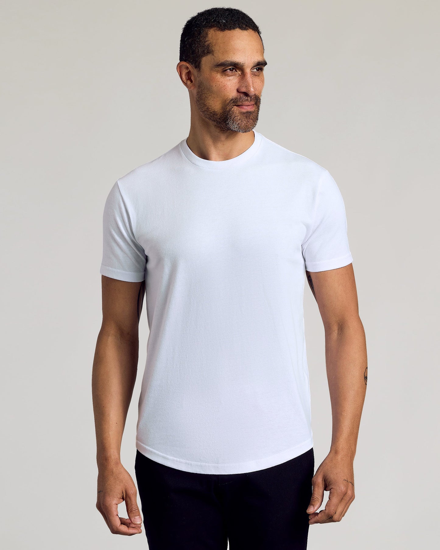 White Curved Hem Classic Crew Neck 2-Pack