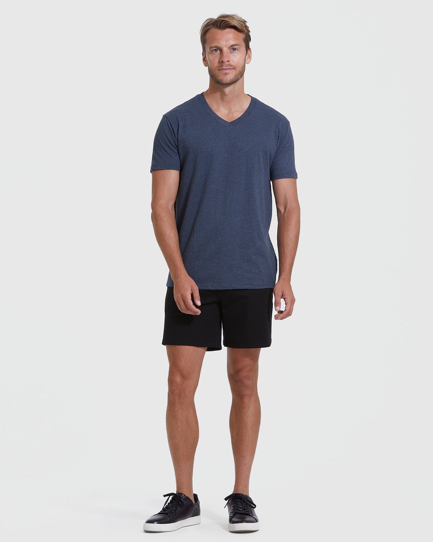 Heather Navy Classic V-Neck