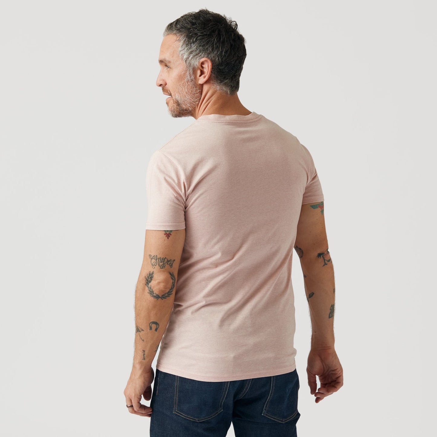 Heather Dusty Pink Classic V-Neck