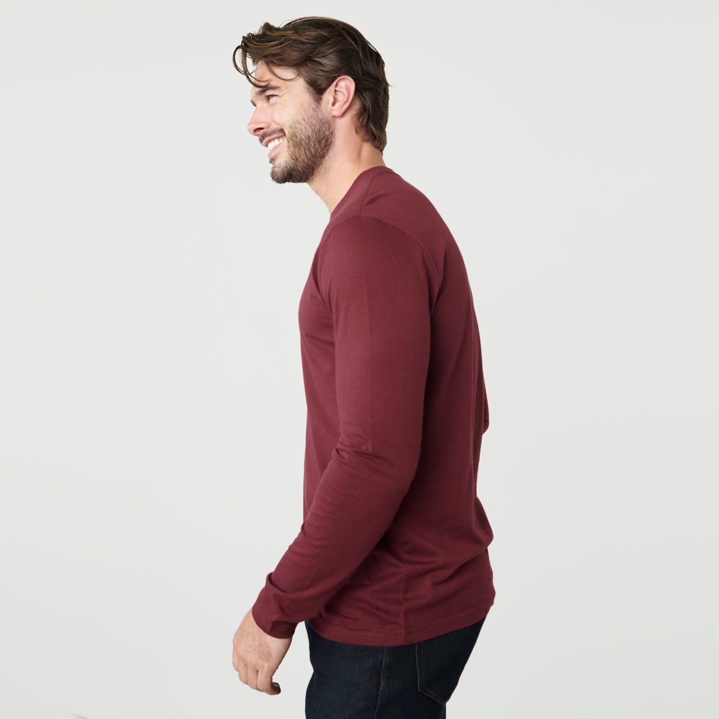 Burgundy Classic Long Sleeve Crew Neck