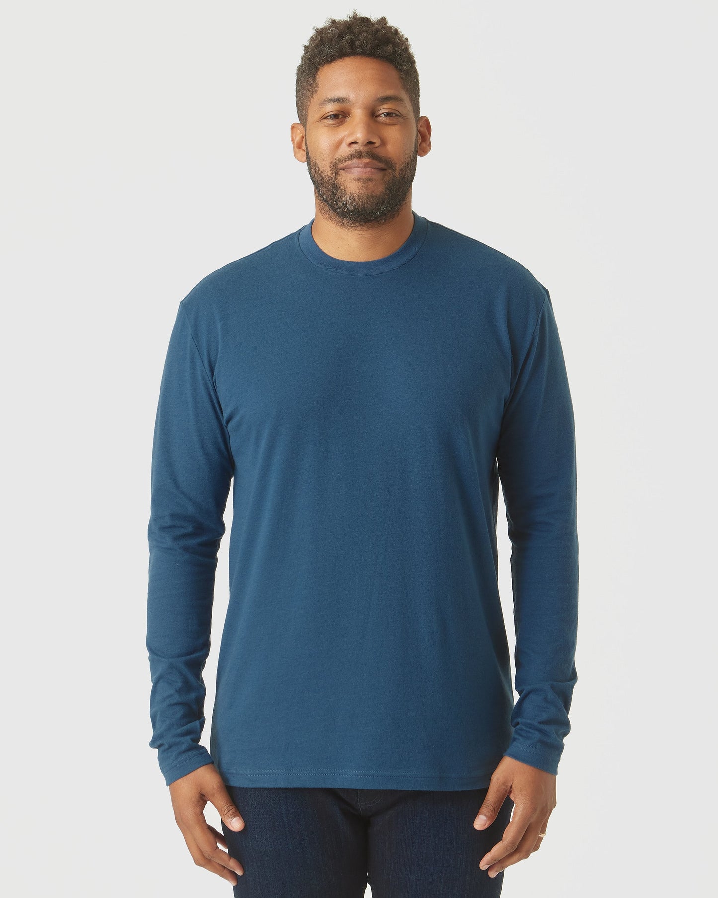 Deep Sea Blue Classic Long Sleeve Crew Neck