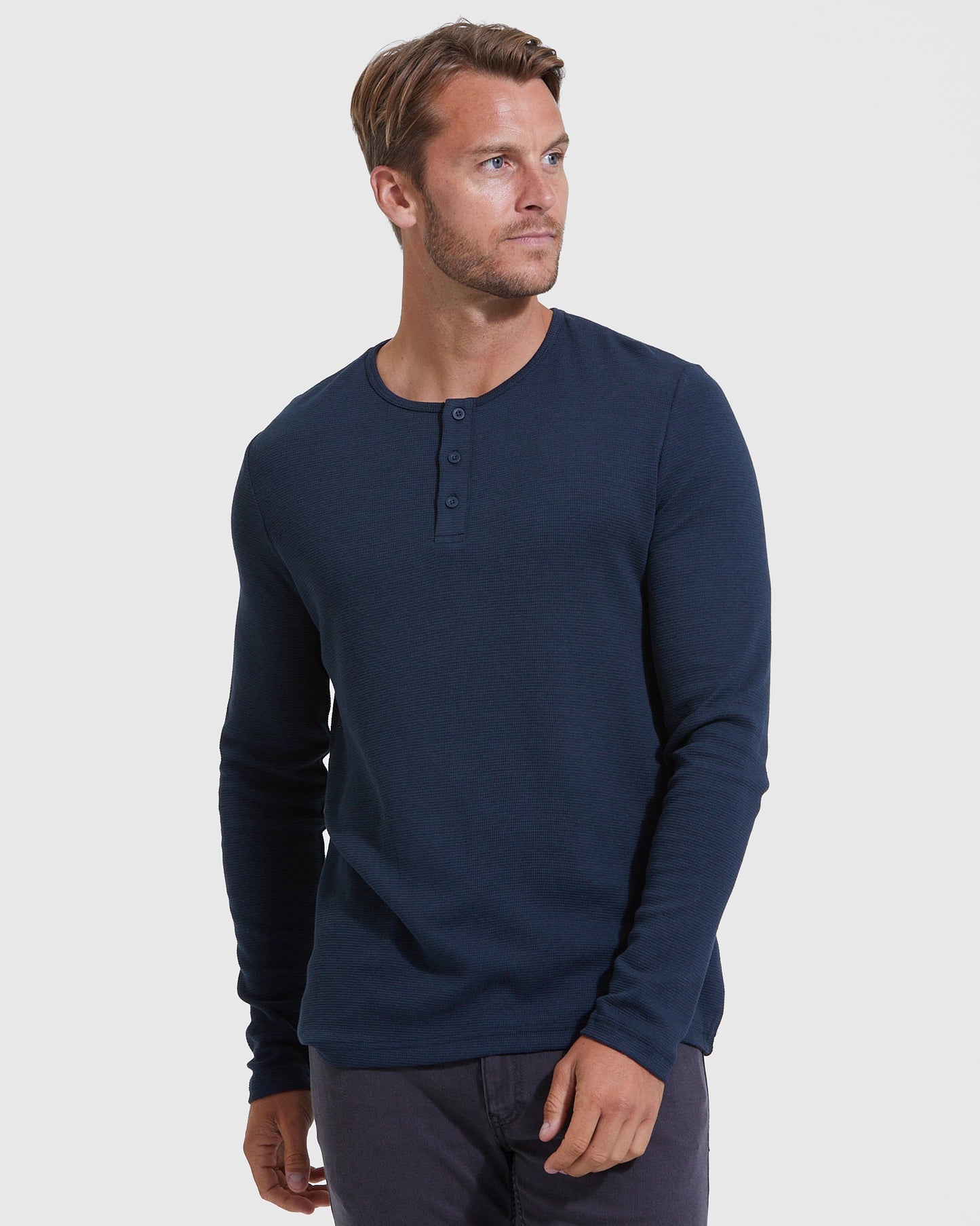 Standard Waffle Long Sleeve Henley 6-Pack