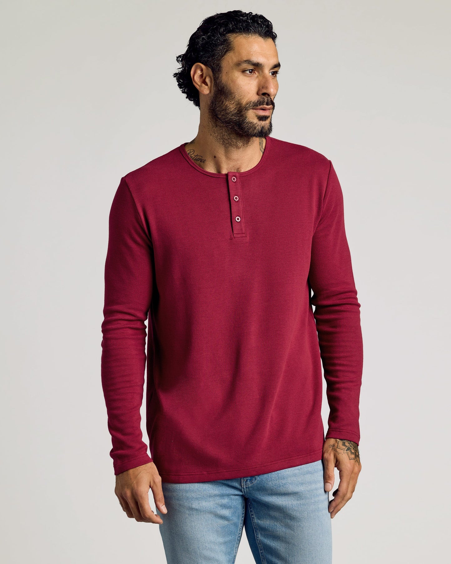 Color Waffle Long Sleeve Henley 3-Pack