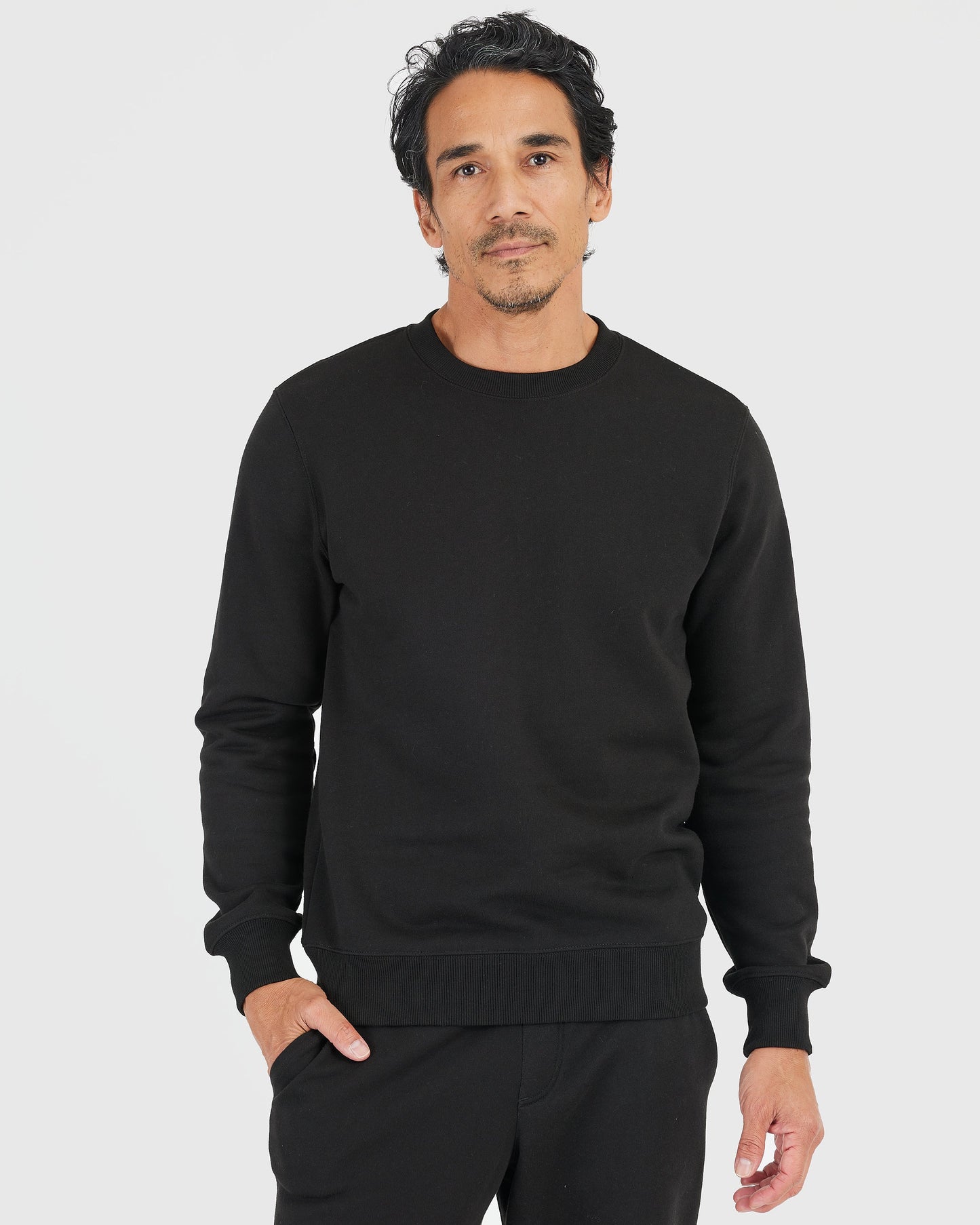 Black Pullover Fleece Crew & Jogger 2-Pack