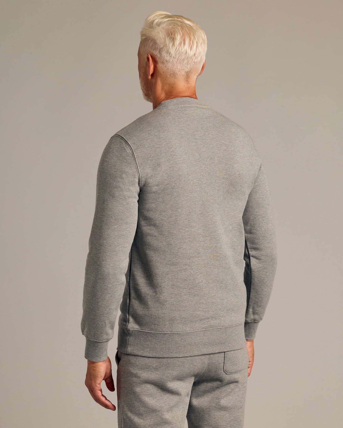 Dark Heather Gray Fleece French Terry Pullover Crew Neck