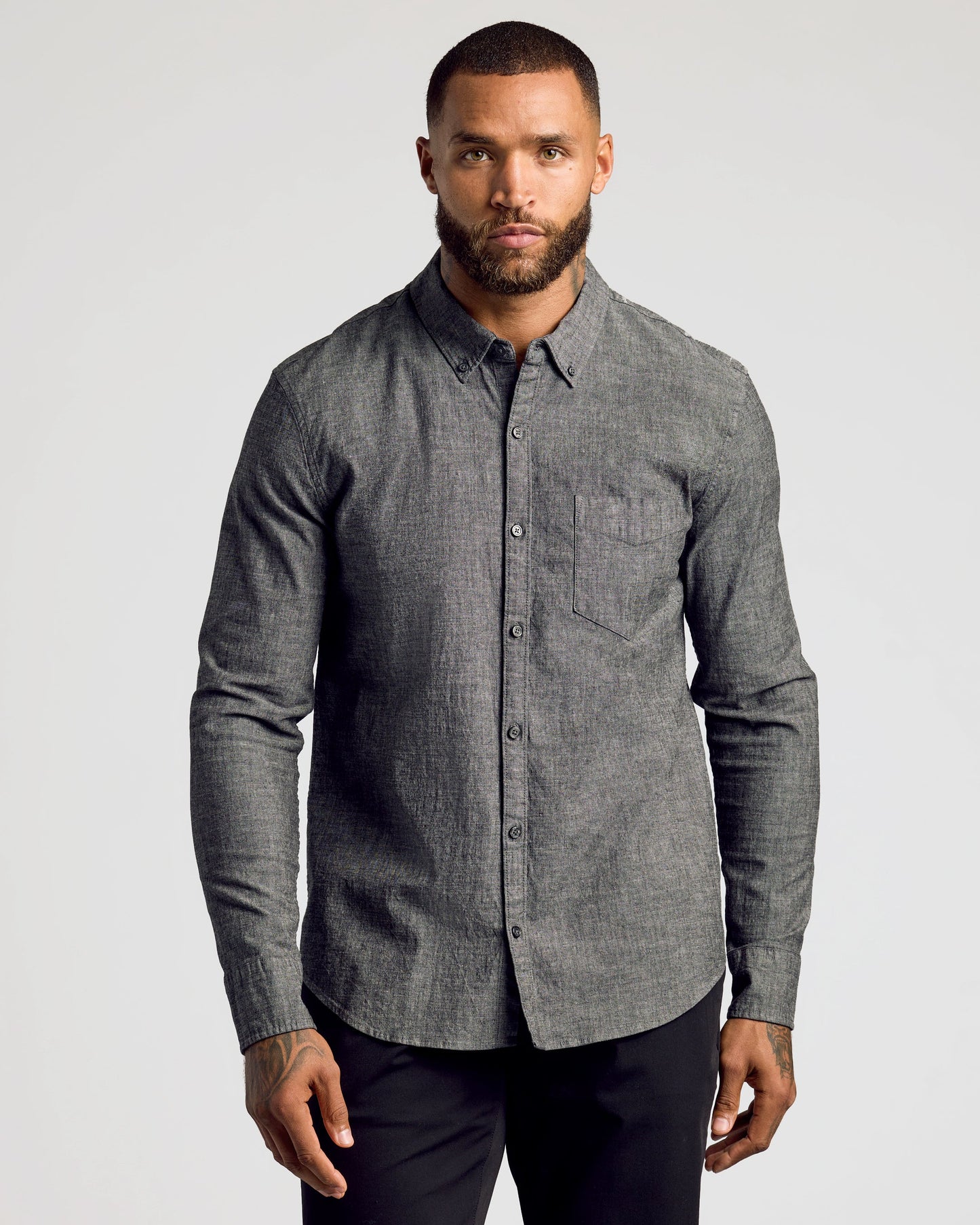 Long Sleeve Stretch Chambray Shirt 3-Pack