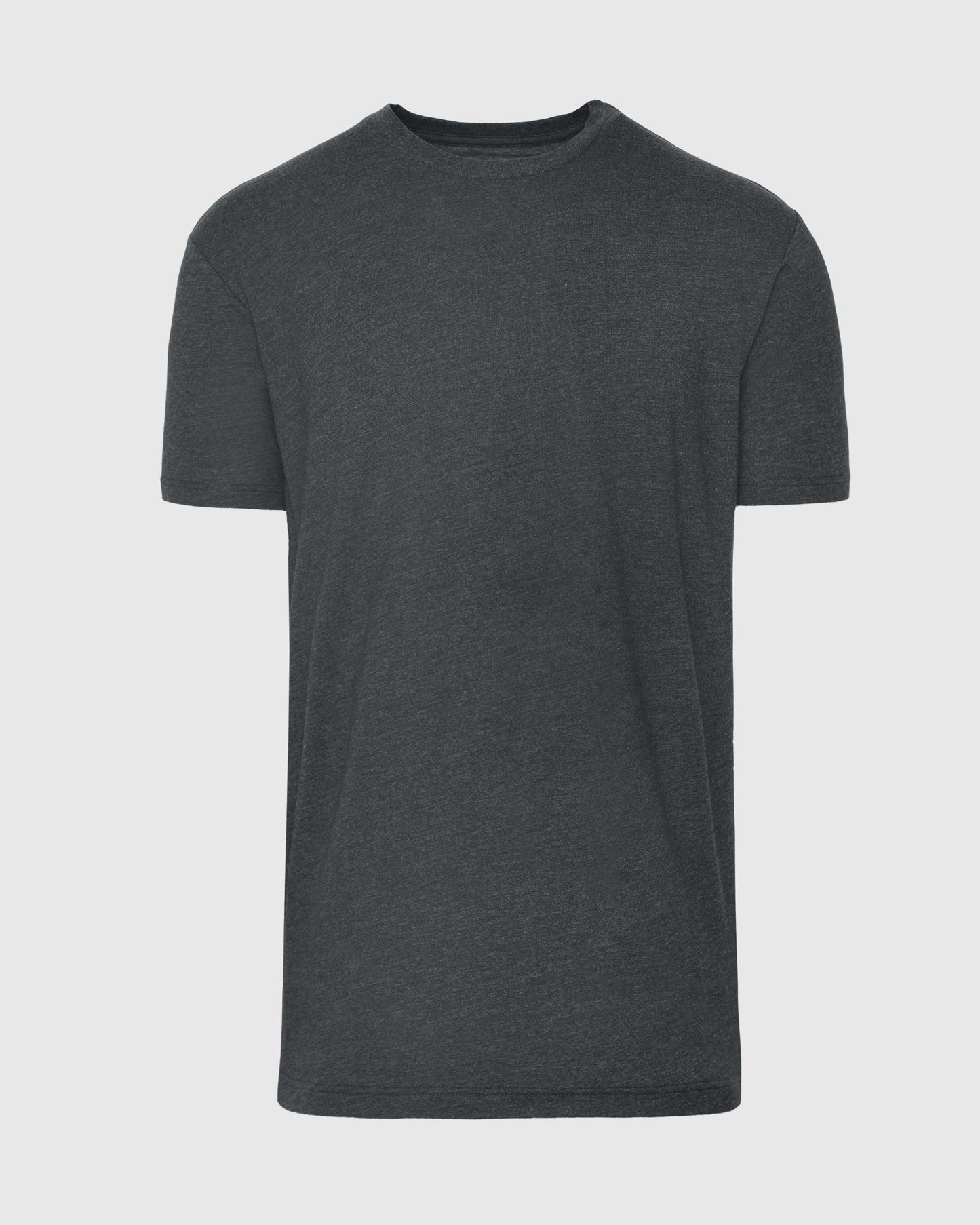 Charcoal Heather Gray Tall Straight Hem Crew Neck T-Shirt