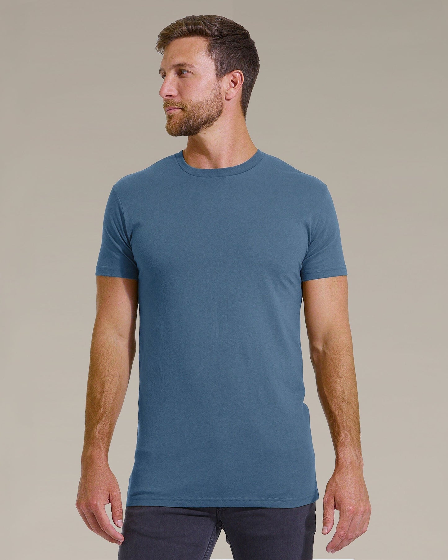 Indigo Tall Straight Hem Crew Neck T-Shirt