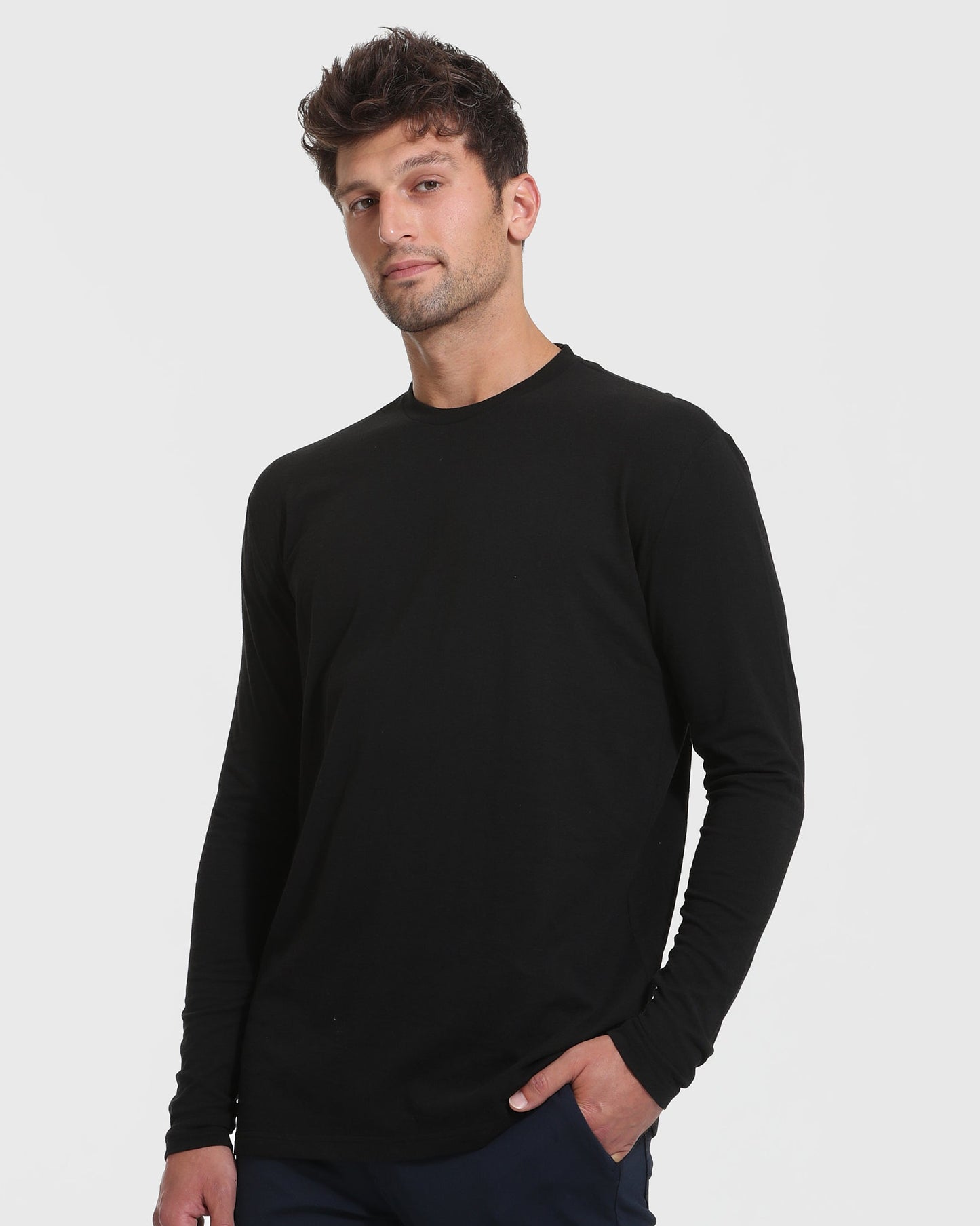 All Black Tall Long Sleeve Crew 3-Pack