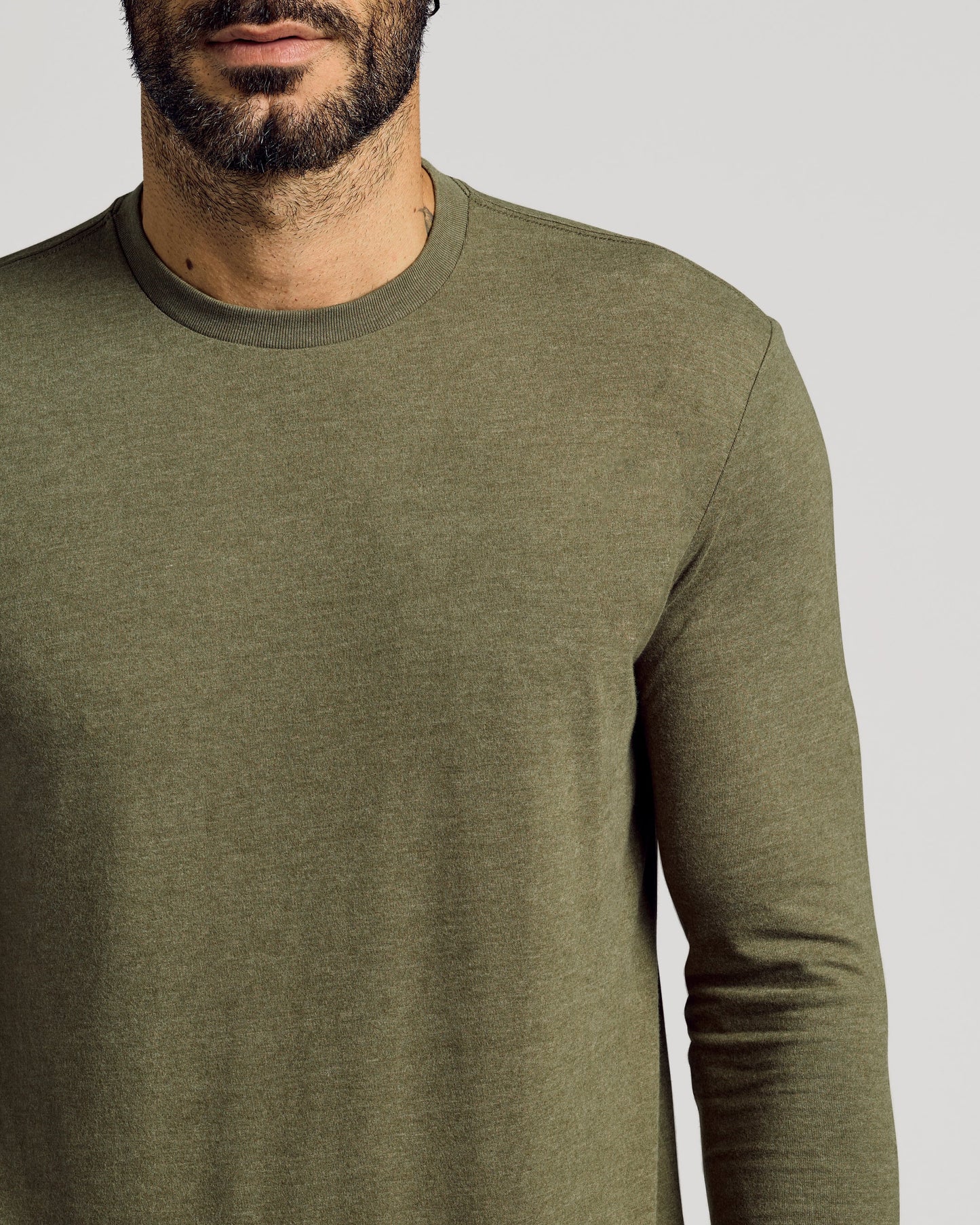 Heather Military Green Tall Long Sleeve T-Shirt