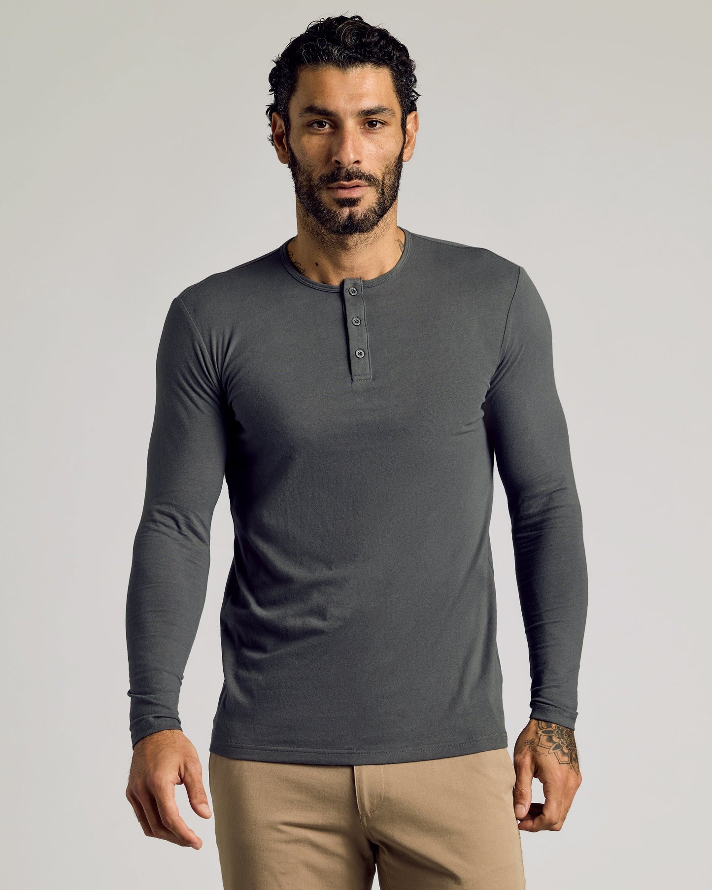 Carbon Long Sleeve Tall Classic Henley