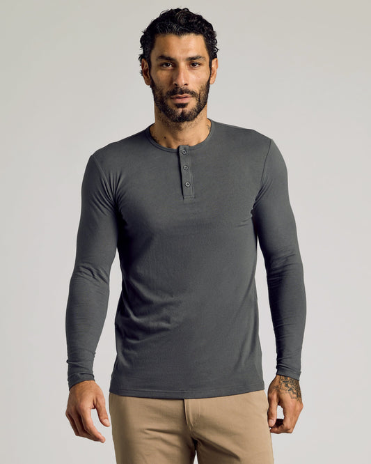 Carbon Long Sleeve Tall Classic Henley