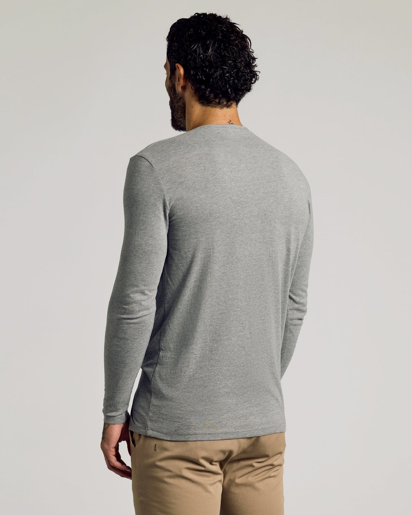 Heather Gray Long Sleeve Tall Classic Henley