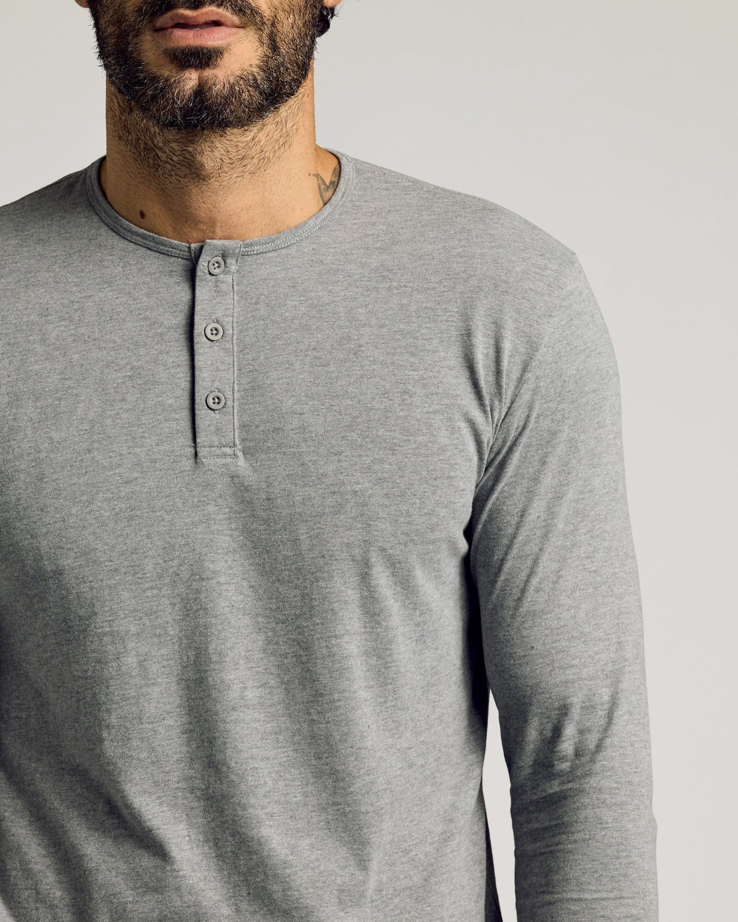 Heather Gray Long Sleeve Tall Classic Henley