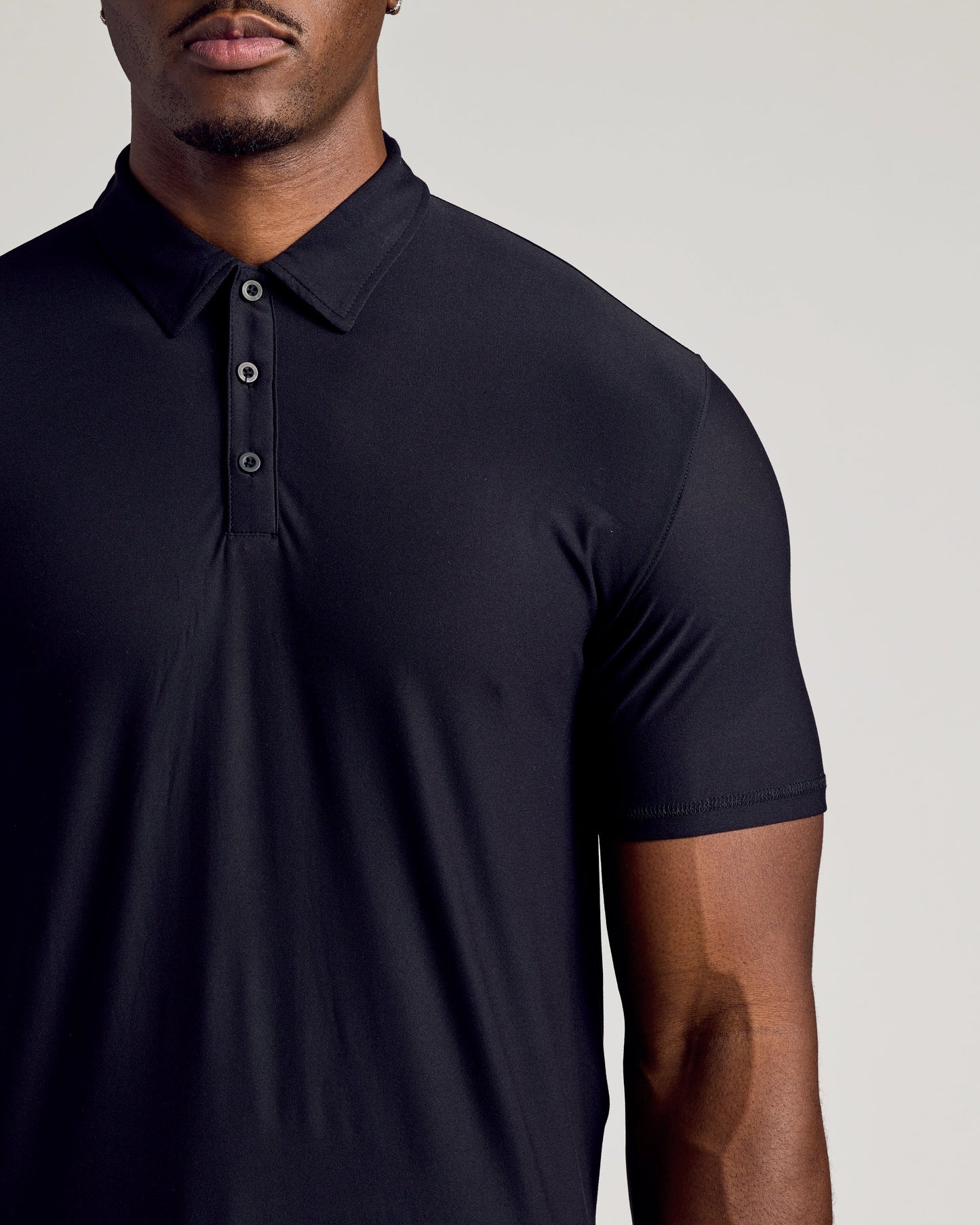 Black Short Sleeve Tall Active Polo