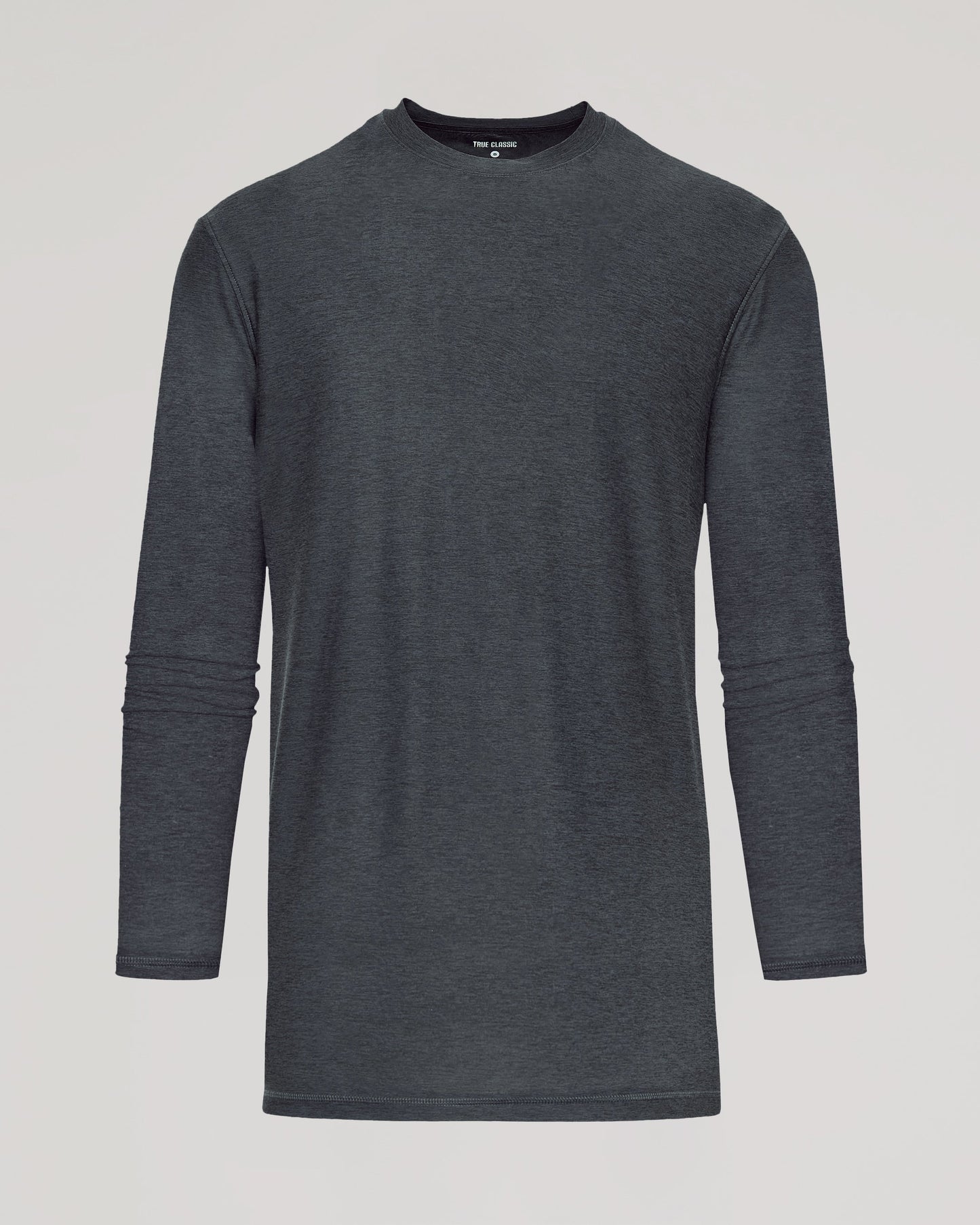 Charcoal Heather Gray Long Sleeve Tall Active Crew