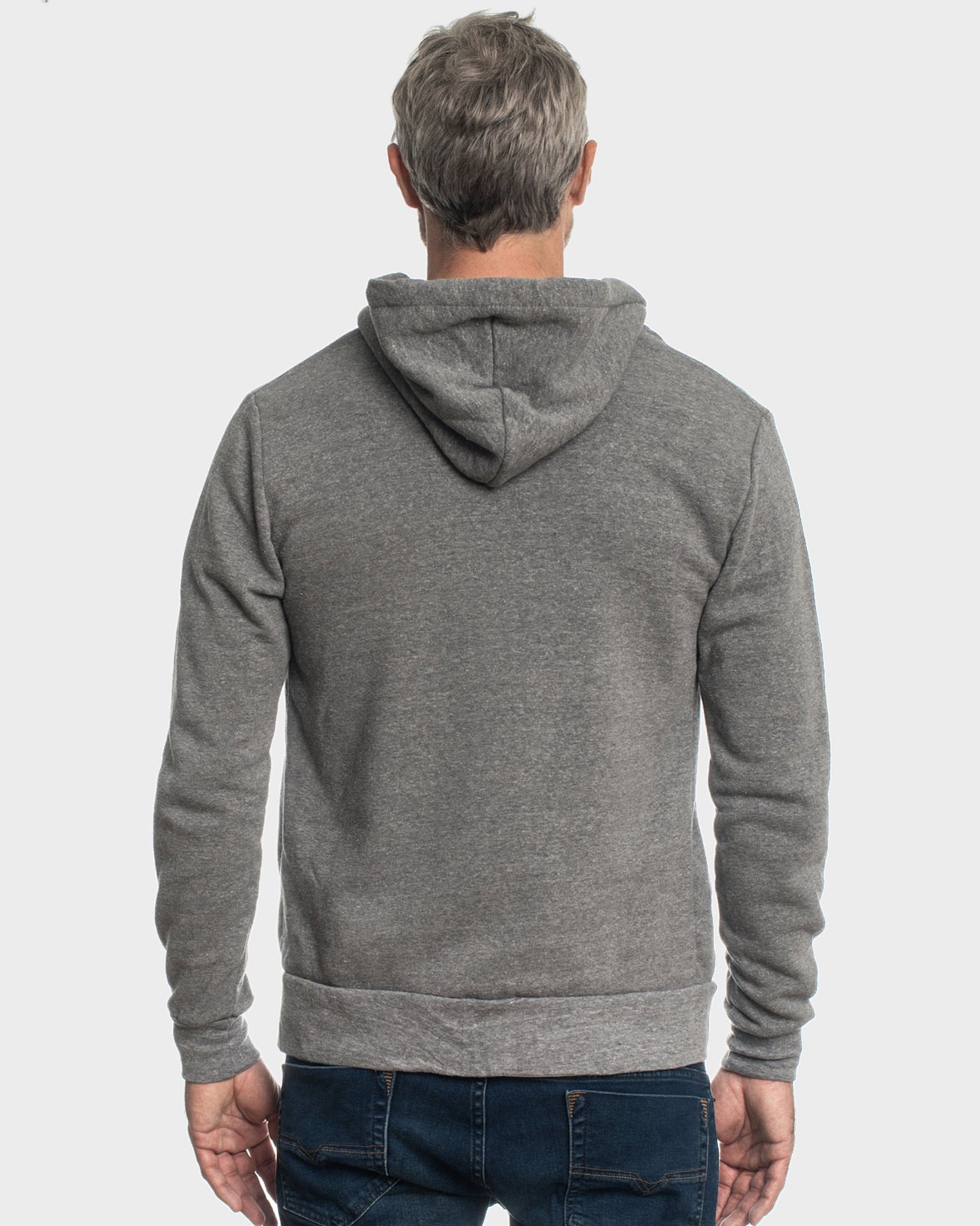 Gray Fleece Zip Hoodie