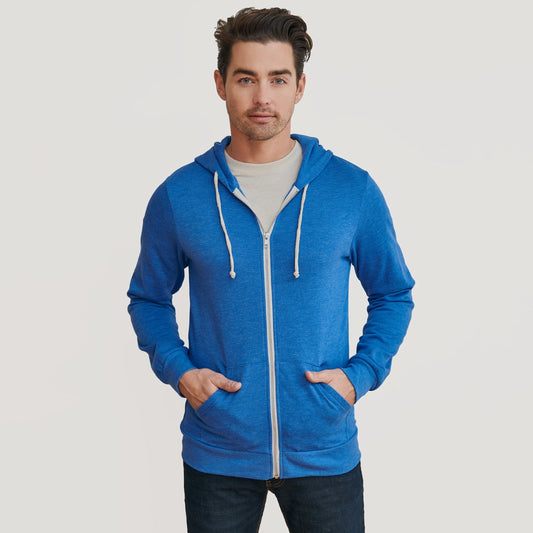 Pacific Blue Fleece Zip Hoodie