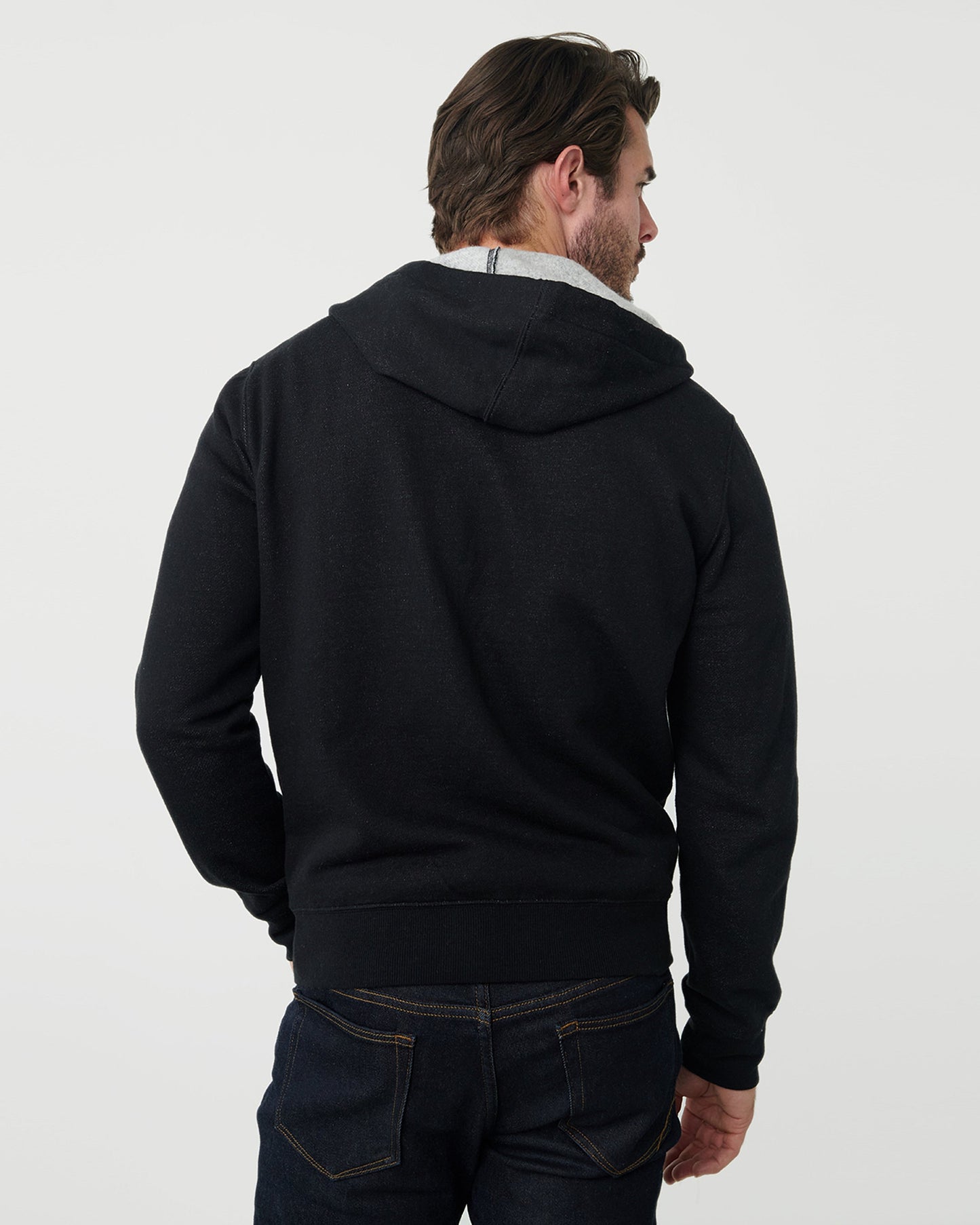 Black Zip Fleece Hoodie