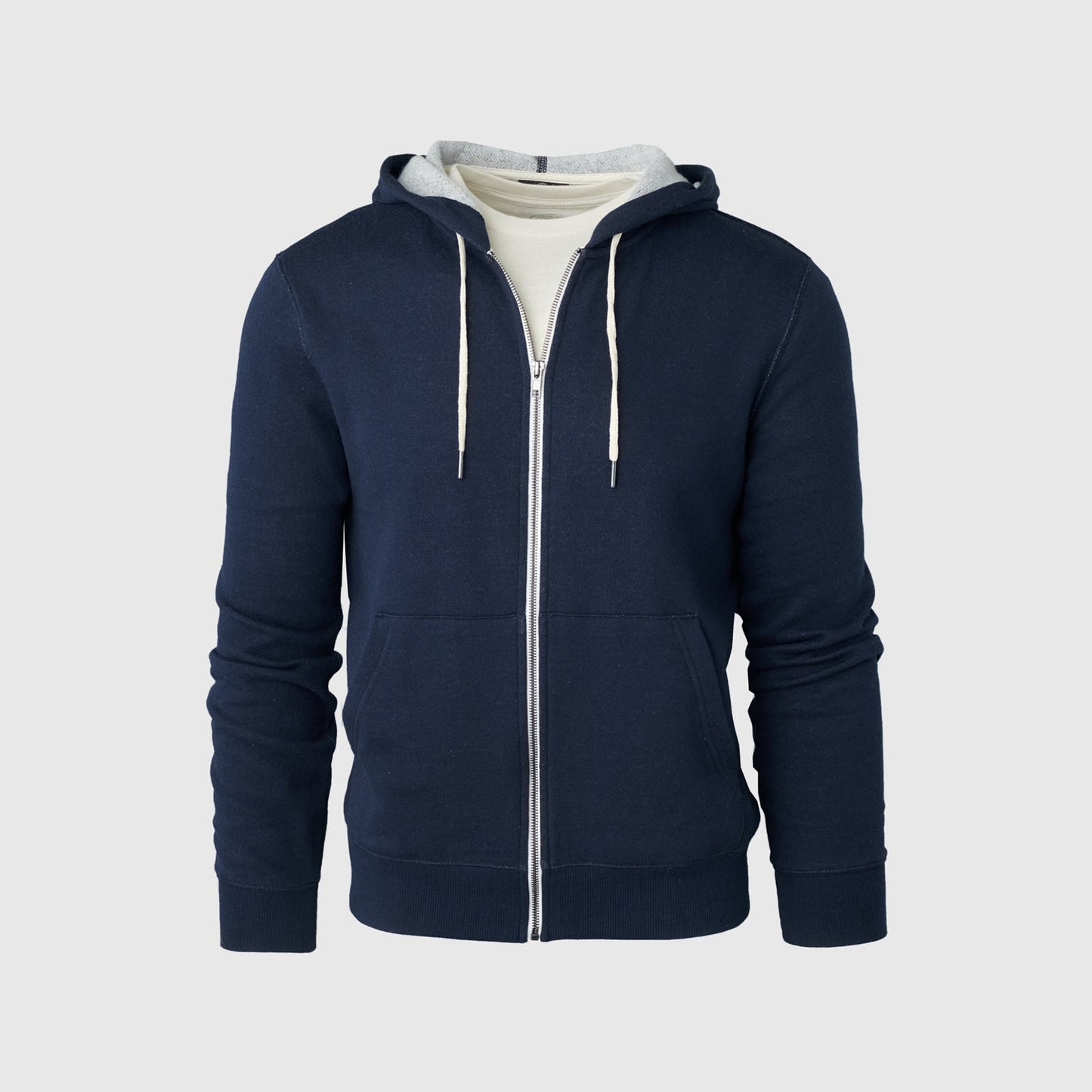 Navy Zip Fleece Hoodie