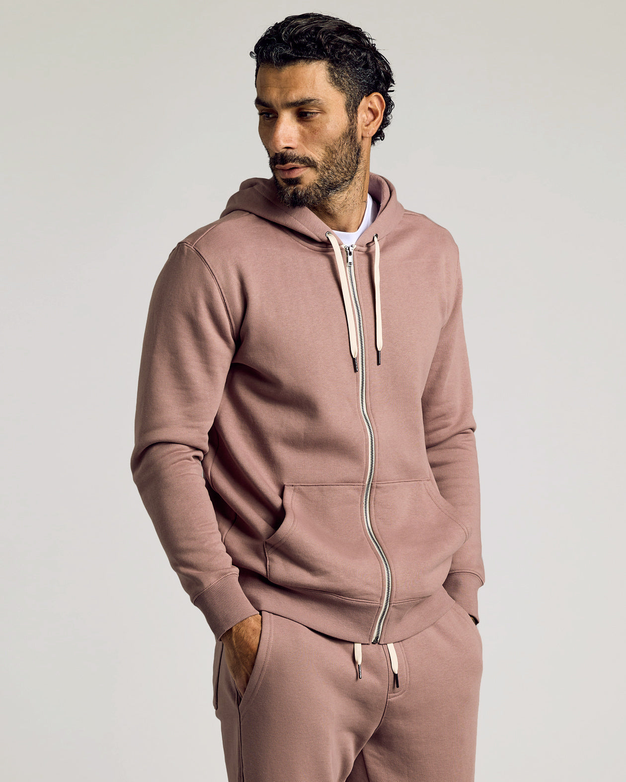 Slate Mauve Full Zip Fleece Hoodie & Jogger 2-Pack