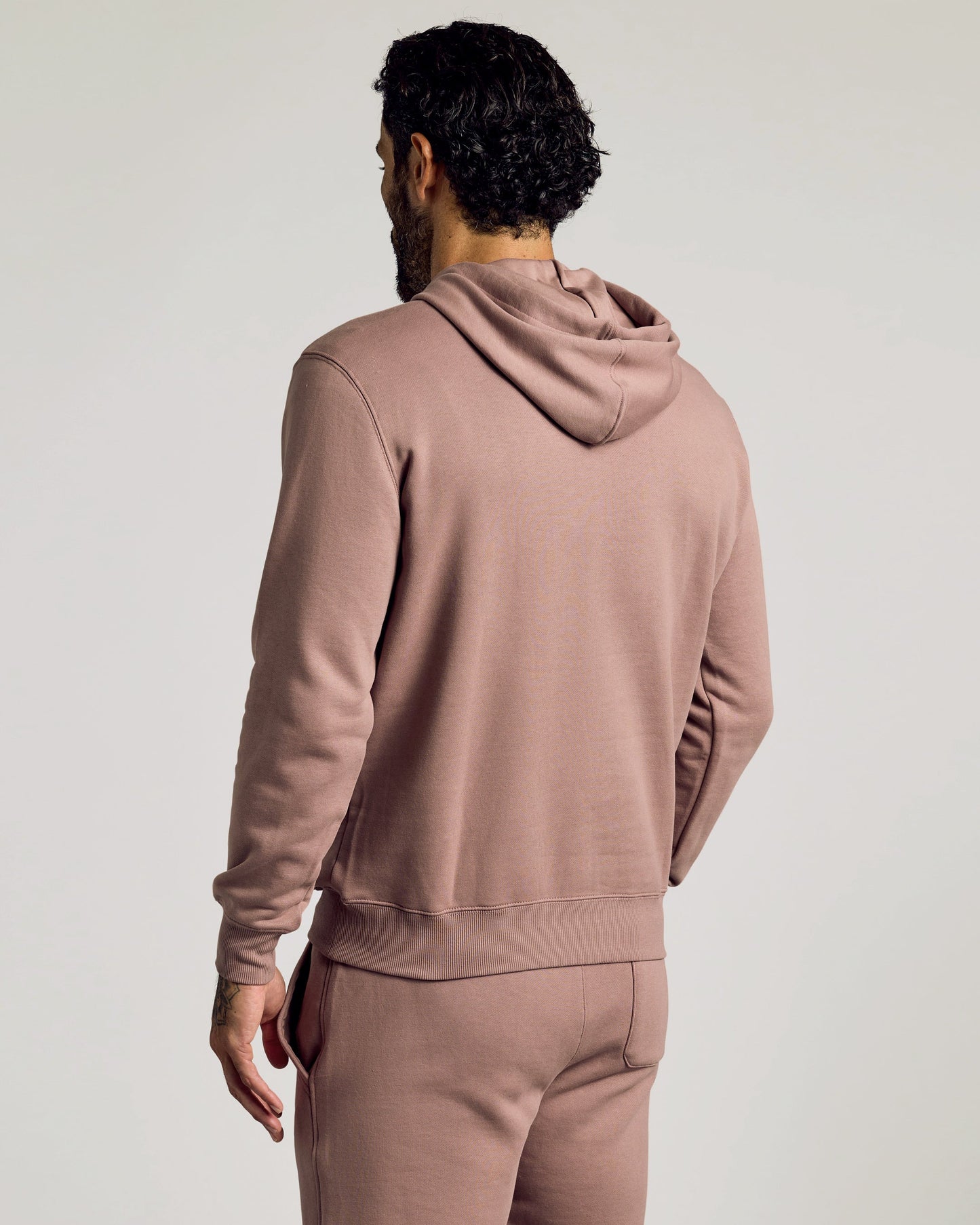 Slate Mauve Fleece French Terry Pullover Hoodie