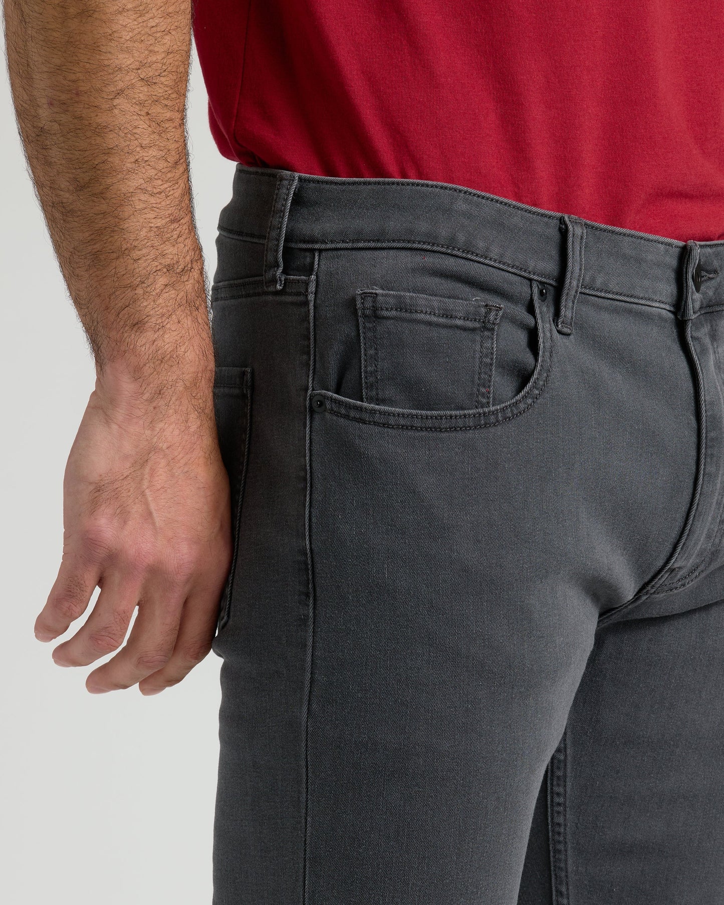 Gray Wash Straight Comfort Stretch Jeans