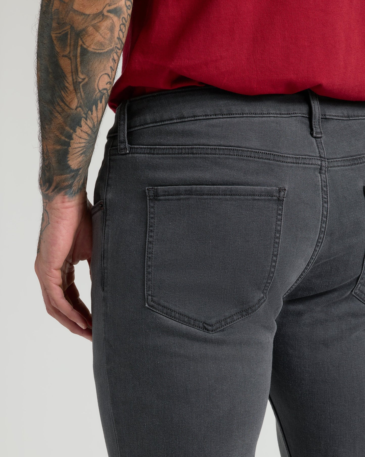 Gray Wash Straight Comfort Stretch Jeans