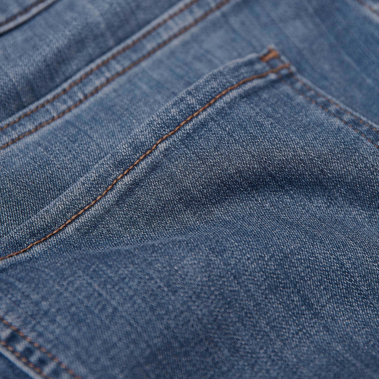 Medium Indigo Wash Straight Comfort Stretch Jeans