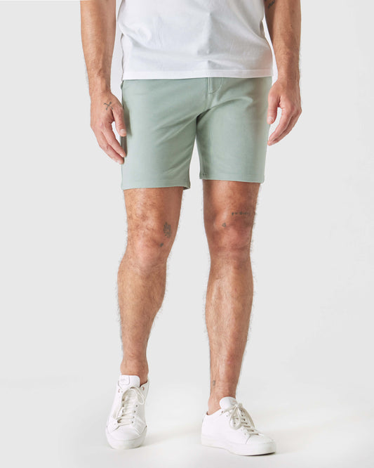 7" Slate Green Comfort Knit Chino Shorts