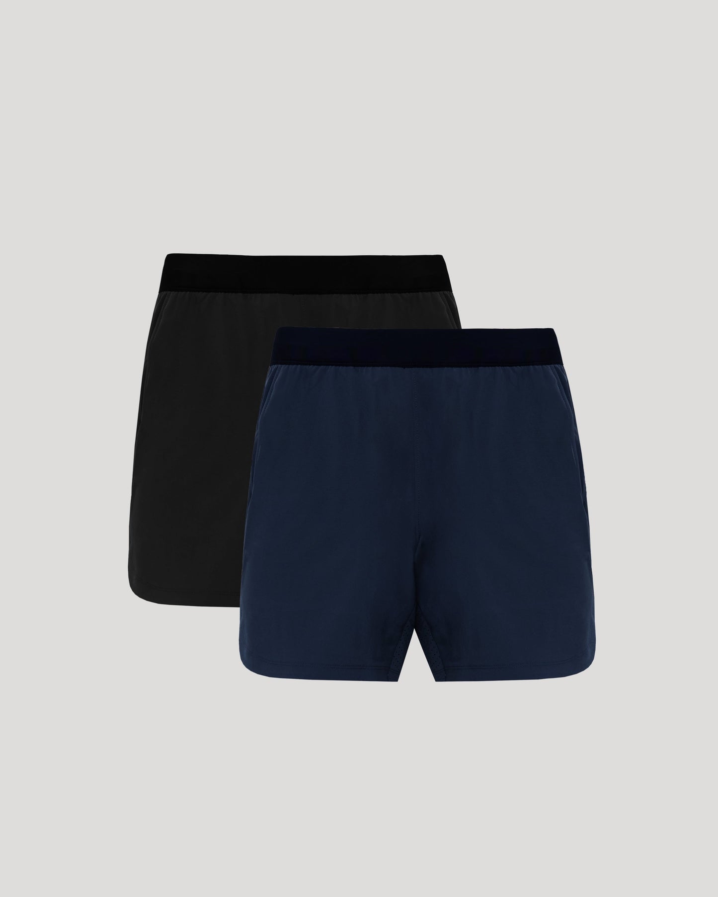 7" Black and Navy Active Training Shorts 2-Pack