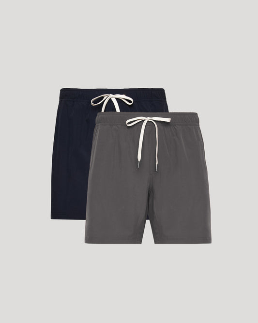 9" Navy & Carbon Active Quick Dry Shorts 2-Pack