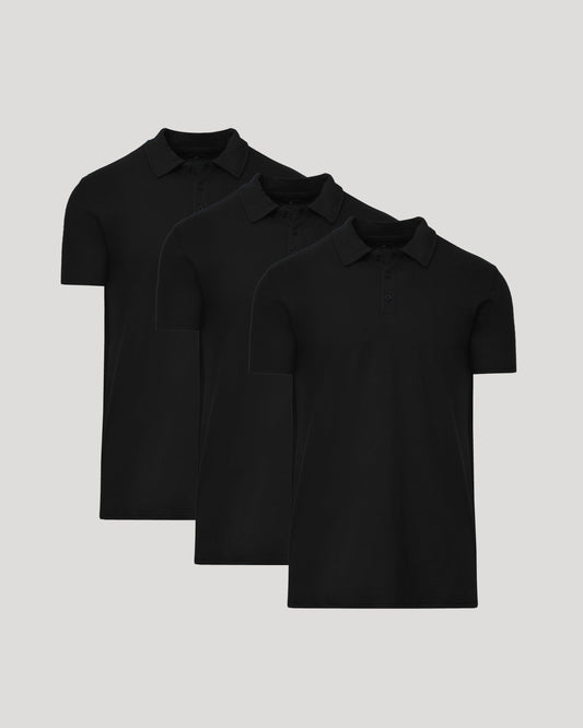 All Black Tall Classic Polo 3-Pack