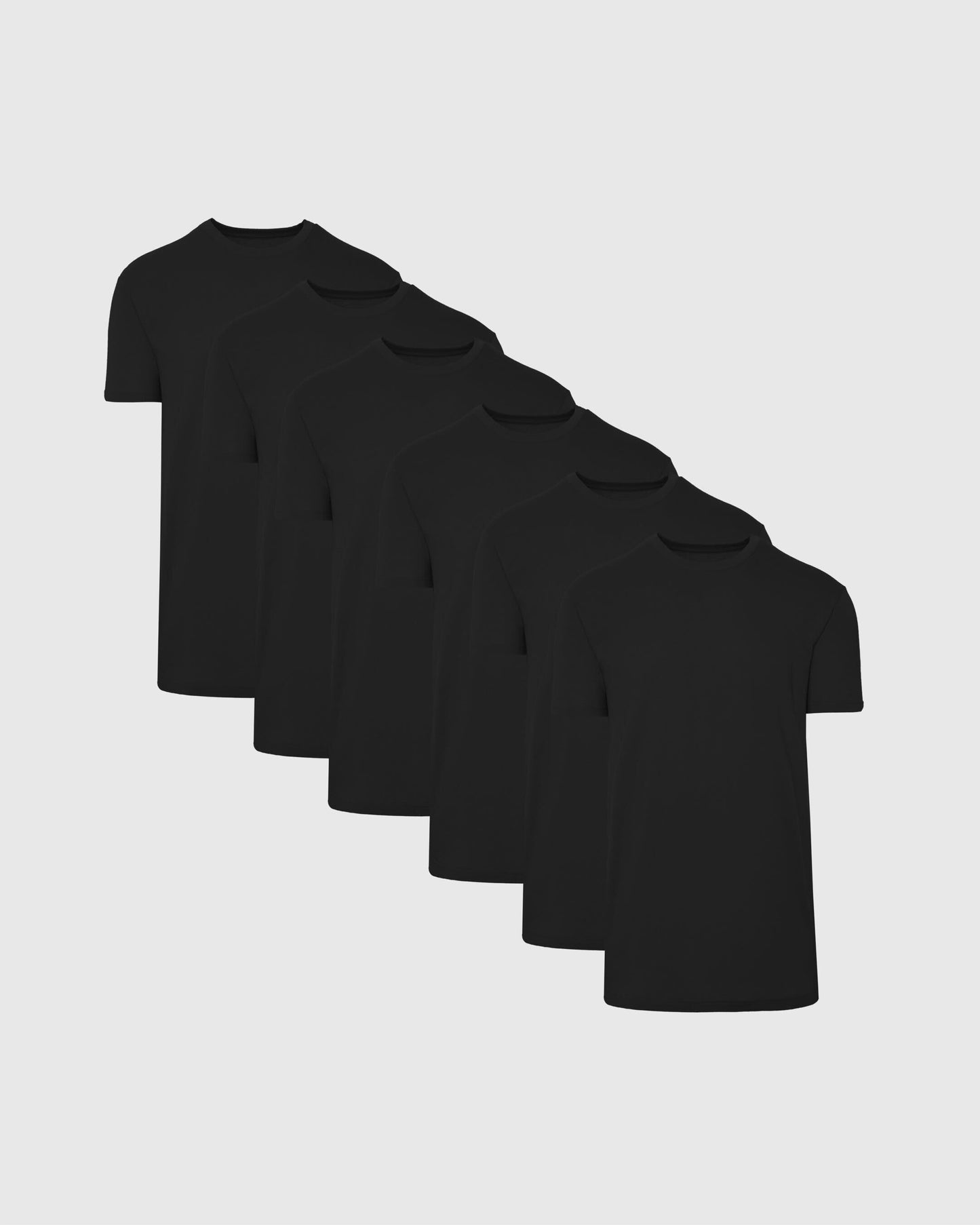 All Black Tall Straight Hem Crew Neck T-Shirt 6-Pack