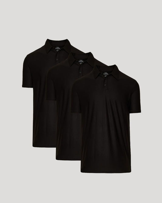 Black Active Polo 3-Pack