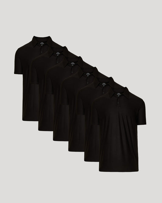 Black Active Polo 6-Pack