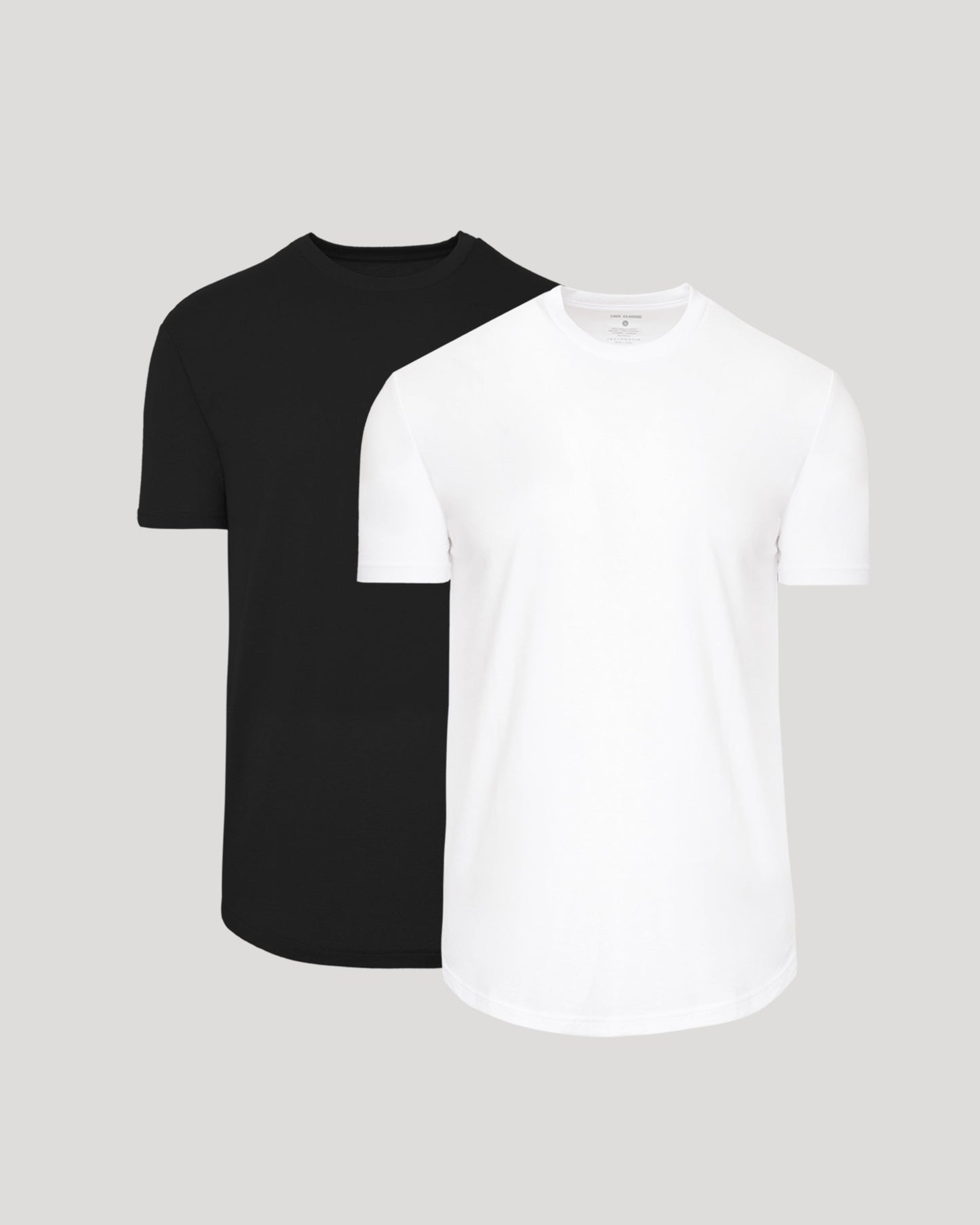 Black & White Curved Hem Classic Crew Neck 2-Pack