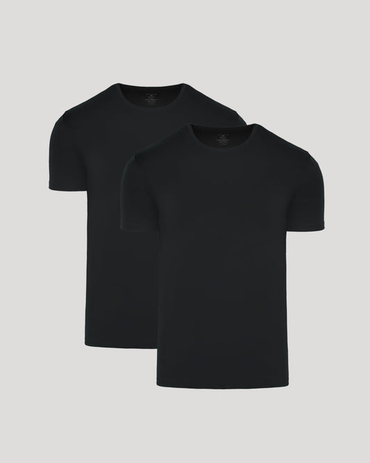 Black Pima Crew Neck 2-Pack